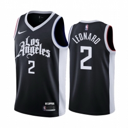 Men Nike Los Angeles Clippers 2 Kawhi Leonard Black NBA Swingman 2020 21 City Edition Jersey
