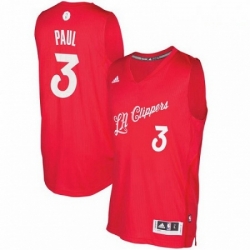 Mens Adidas Los Angeles Clippers 3 Chris Paul Authentic Red 2016 2017 Christmas Day NBA Jersey 