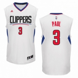 Mens Adidas Los Angeles Clippers 3 Chris Paul Authentic White Home NBA Jersey 