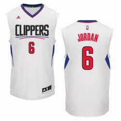 Mens Adidas Los Angeles Clippers 6 DeAndre Jordan Swingman White Home NBA Jersey