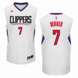 Mens Adidas Los Angeles Clippers 7 Sam Dekker Authentic White Home NBA Jersey 
