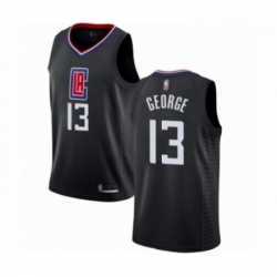 Mens Los Angeles Clippers 13 Paul George Authentic Black Basketball Jersey Statement Edition 