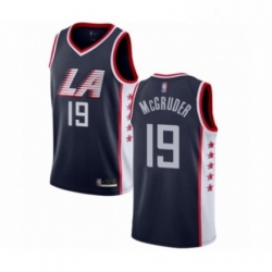 Mens Los Angeles Clippers 19 Rodney McGruder Authentic Navy Blue Basketball Jersey City Edition 