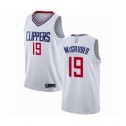 Mens Los Angeles Clippers 19 Rodney McGruder Authentic White Basketball Jersey Association Edition 