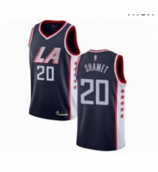 Mens Los Angeles Clippers 20 Landry Shamet Authentic Navy Blue Basketball Jersey City Edition 