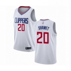Mens Los Angeles Clippers 20 Landry Shamet Authentic White Basketball Jersey Association Edition 