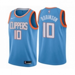 Mens Nike Los Angeles Clippers 10 Jerome Robinson Swingman Blue NBA Jersey City Edition 