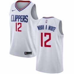 Mens Nike Los Angeles Clippers 12 Luc Mbah a Moute Swingman White NBA Jersey Association Edition 