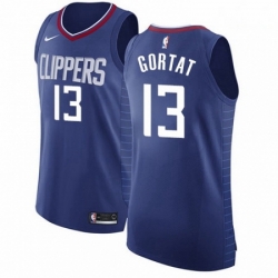 Mens Nike Los Angeles Clippers 13 Marcin Gortat Authentic Blue NBA Jersey Icon Edition 