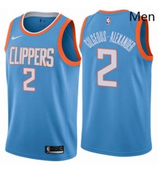 Mens Nike Los Angeles Clippers 2 Shai Gilgeous Alexander Swingman Blue NBA Jersey City Edition 