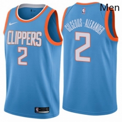 Mens Nike Los Angeles Clippers 2 Shai Gilgeous Alexander Swingman Blue NBA Jersey City Edition 