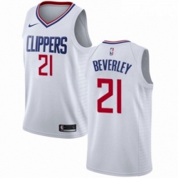 Mens Nike Los Angeles Clippers 21 Patrick Beverley Authentic White NBA Jersey Association Edition 