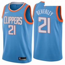 Mens Nike Los Angeles Clippers 21 Patrick Beverley Swingman Blue NBA Jersey City Edition 