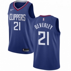 Mens Nike Los Angeles Clippers 21 Patrick Beverley Swingman Blue Road NBA Jersey Icon Edition 
