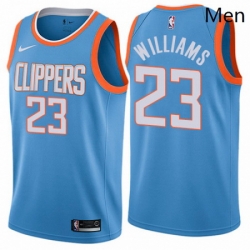 Mens Nike Los Angeles Clippers 23 Louis Williams Authentic Blue NBA Jersey City Edition 
