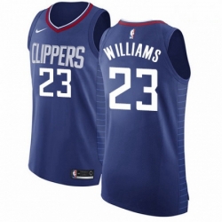 Mens Nike Los Angeles Clippers 23 Louis Williams Authentic Blue Road NBA Jersey Icon Edition 