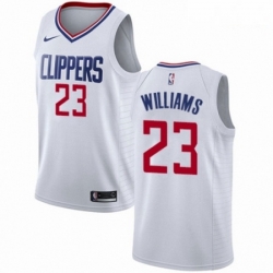 Mens Nike Los Angeles Clippers 23 Louis Williams Authentic White NBA Jersey Association Edition 