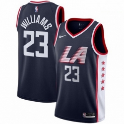 Mens Nike Los Angeles Clippers 23 Louis Williams Swingman Navy Blue NBA Jersey City Edition 