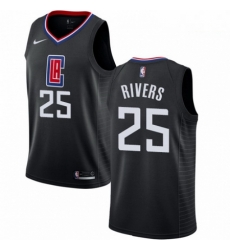 Mens Nike Los Angeles Clippers 25 Austin Rivers Authentic Black Alternate NBA Jersey Statement Edition