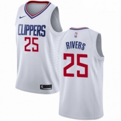 Mens Nike Los Angeles Clippers 25 Austin Rivers Authentic White NBA Jersey Association Edition