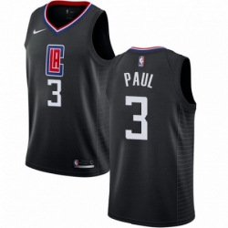 Mens Nike Los Angeles Clippers 3 Chris Paul Authentic Black Alternate NBA Jersey Statement Edition 