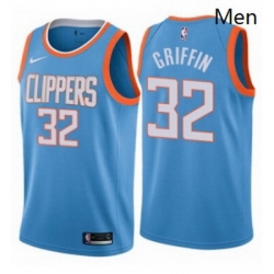 Mens Nike Los Angeles Clippers 32 Blake Griffin Authentic Blue NBA Jersey City Edition