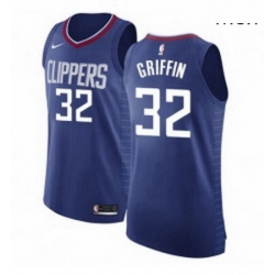 Mens Nike Los Angeles Clippers 32 Blake Griffin Authentic Blue Road NBA Jersey Icon Edition