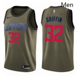 Mens Nike Los Angeles Clippers 32 Blake Griffin Swingman Green Salute to Service NBA Jersey