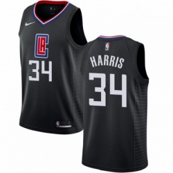 Mens Nike Los Angeles Clippers 34 Tobias Harris Authentic Black Alternate NBA Jersey Statement Edition 