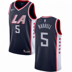 Mens Nike Los Angeles Clippers 5 Montrezl Harrell Swingman Navy Blue NBA Jersey City Edition 