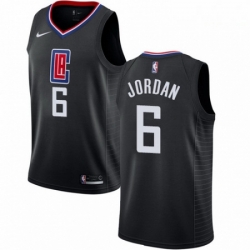 Mens Nike Los Angeles Clippers 6 DeAndre Jordan Swingman Black Alternate NBA Jersey Statement Edition