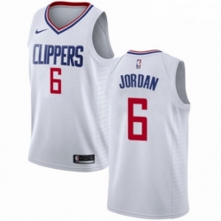 Mens Nike Los Angeles Clippers 6 DeAndre Jordan Swingman White NBA Jersey Association Edition