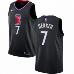 Mens Nike Los Angeles Clippers 7 Sam Dekker Authentic Black Alternate NBA Jersey Statement Edition 