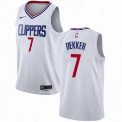 Mens Nike Los Angeles Clippers 7 Sam Dekker Authentic White NBA Jersey Association Edition 