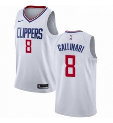 Mens Nike Los Angeles Clippers 8 Danilo Gallinari Authentic White NBA Jersey Association Edition 
