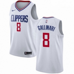 Mens Nike Los Angeles Clippers 8 Danilo Gallinari Authentic White NBA Jersey Association Edition 