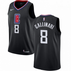 Mens Nike Los Angeles Clippers 8 Danilo Gallinari Swingman Black Alternate NBA Jersey Statement Edition 