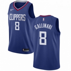 Mens Nike Los Angeles Clippers 8 Danilo Gallinari Swingman Blue Road NBA Jersey Icon Edition 