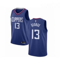 Womens Los Angeles Clippers 13 Paul George Authentic Blue Basketball Jersey Icon Edition 