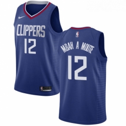 Womens Nike Los Angeles Clippers 12 Luc Mbah a Moute Swingman Blue NBA Jersey Icon Edition 