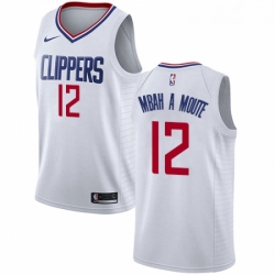 Womens Nike Los Angeles Clippers 12 Luc Mbah a Moute Swingman White NBA Jersey Association Edition 