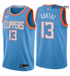 Womens Nike Los Angeles Clippers 13 Marcin Gortat Swingman Blue NBA Jersey City Edition 