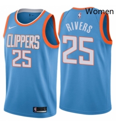 Womens Nike Los Angeles Clippers 25 Austin Rivers Swingman Blue NBA Jersey City Edition