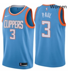 Womens Nike Los Angeles Clippers 3 Chris Paul Swingman Blue NBA Jersey City Edition 