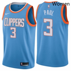Womens Nike Los Angeles Clippers 3 Chris Paul Swingman Blue NBA Jersey City Edition 