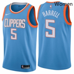 Womens Nike Los Angeles Clippers 5 Montrezl Harrell Swingman Blue NBA Jersey City Edition 