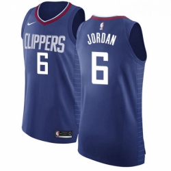 Womens Nike Los Angeles Clippers 6 DeAndre Jordan Authentic Blue Road NBA Jersey Icon Edition