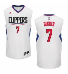 Youth Adidas Los Angeles Clippers 7 Sam Dekker Authentic White Home NBA Jersey 