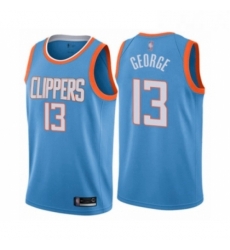 Youth Los Angeles Clippers 13 Paul George Swingman Blue Basketball Jersey City Edition 