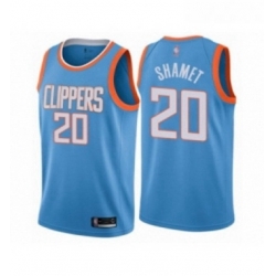 Youth Los Angeles Clippers 20 Landry Shamet Swingman Blue Basketball Jersey City Edition 